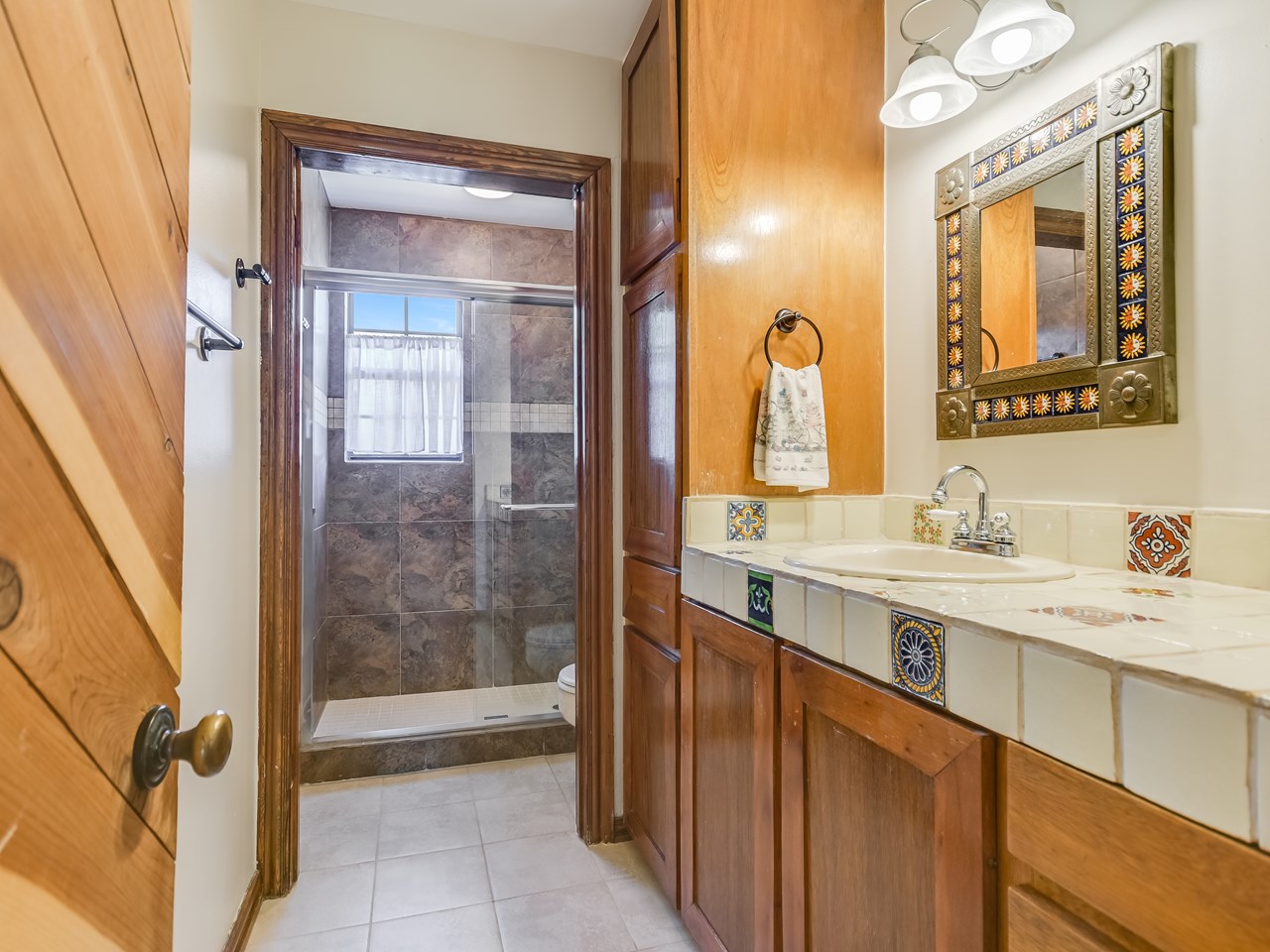 updated bathroom with charm and character