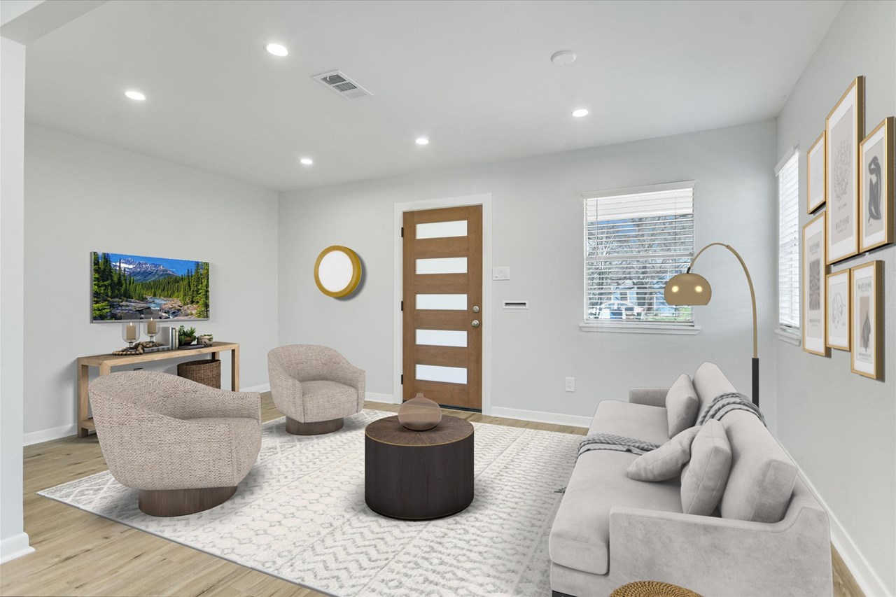 unit b exquisite modern redesign & great natural light stunning redesign open concept featuring fresh paint, new wood style plank floors, new recessed lighting with dimmers. new contemporary front door.  open to beautiful gourmet kitchen.  great natural light!